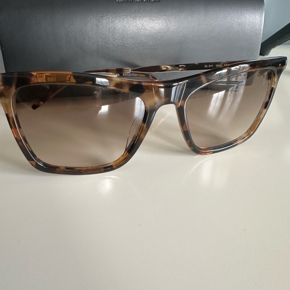 Saint Laurent Brown Tortoise Sunglasses/polarized/with case - Picture 8 of 8